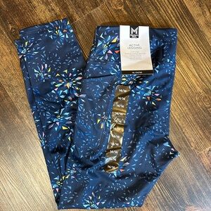 Girls Members Mark Ankle-length Active Leggings with Colorful Geometric Print